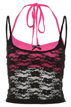Contrast Lace Solid Sexy Cami Top image 4