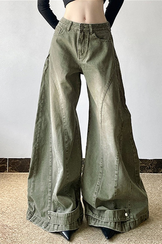 Distressed Bell Bottom Denim Jeans image 1