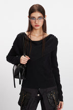 Cowl Neck Chic Fitted Knit Top image 4