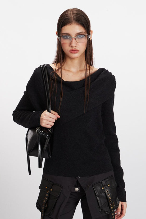 Cowl Neck Chic Fitted Knit Top image 4