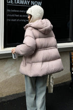 Premium White Duck Down Trench Puffer Jacket image 6