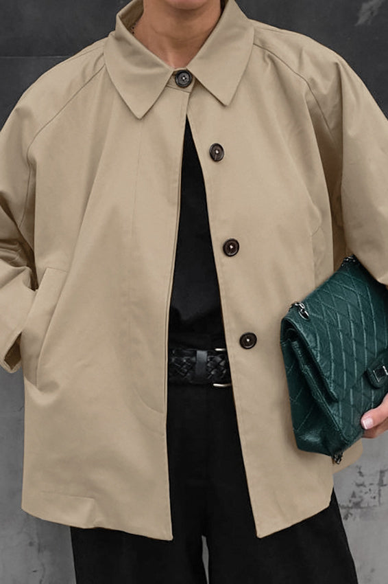 French Khaki Utility Trench Coat image 4