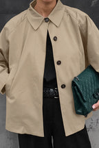 French Khaki Utility Trench Coat image 4