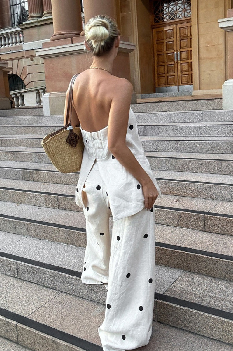 Cotton Polka Dot Tank Two Pieces Set image 3