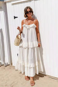 Ruffle Hem Flowy Beach Maxi Dress image 1