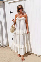 Ruffle Hem Flowy Beach Maxi Dress image 1