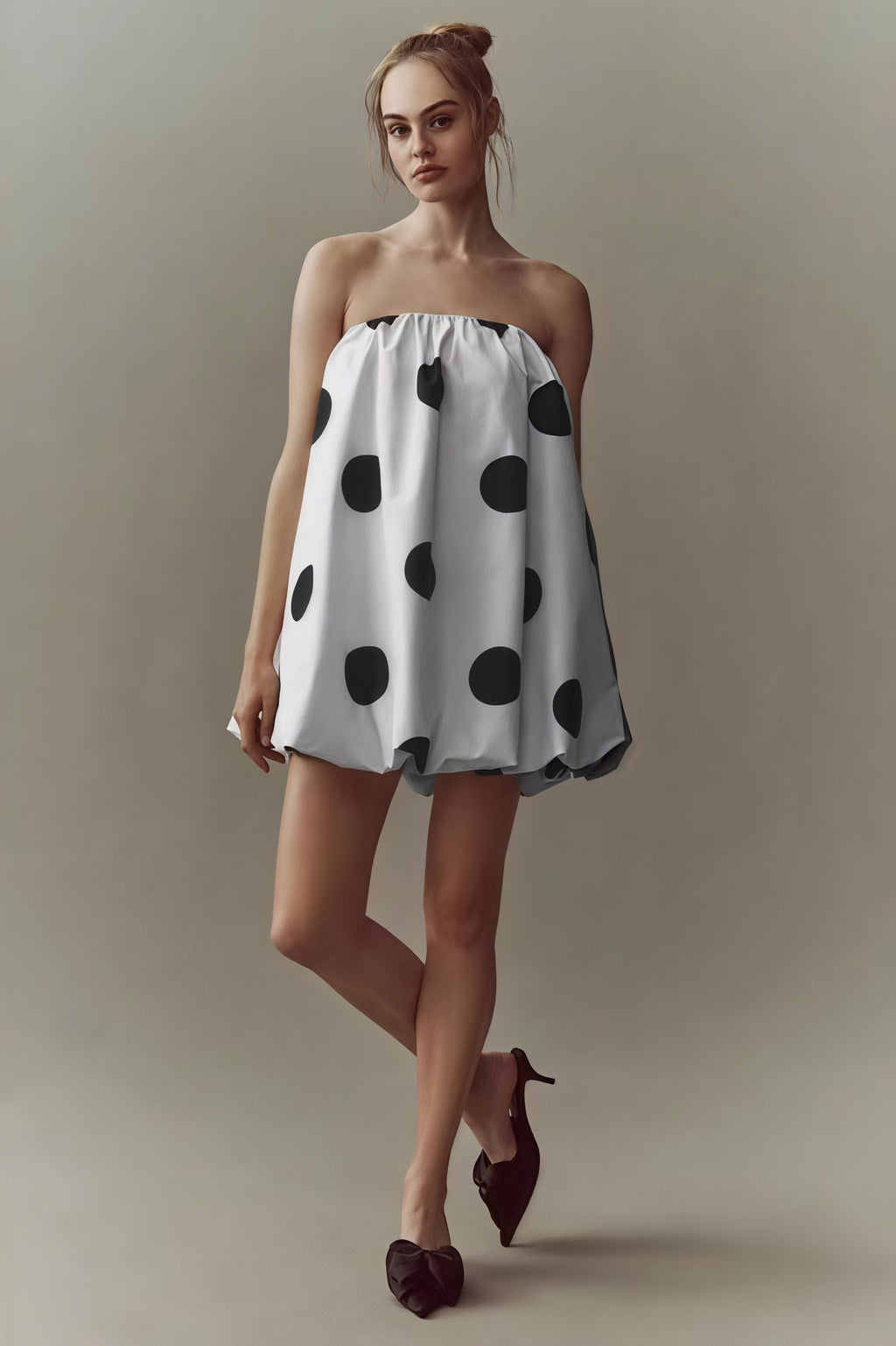 Sexy Polka Dot Print Tube Top Mini Dress image 1