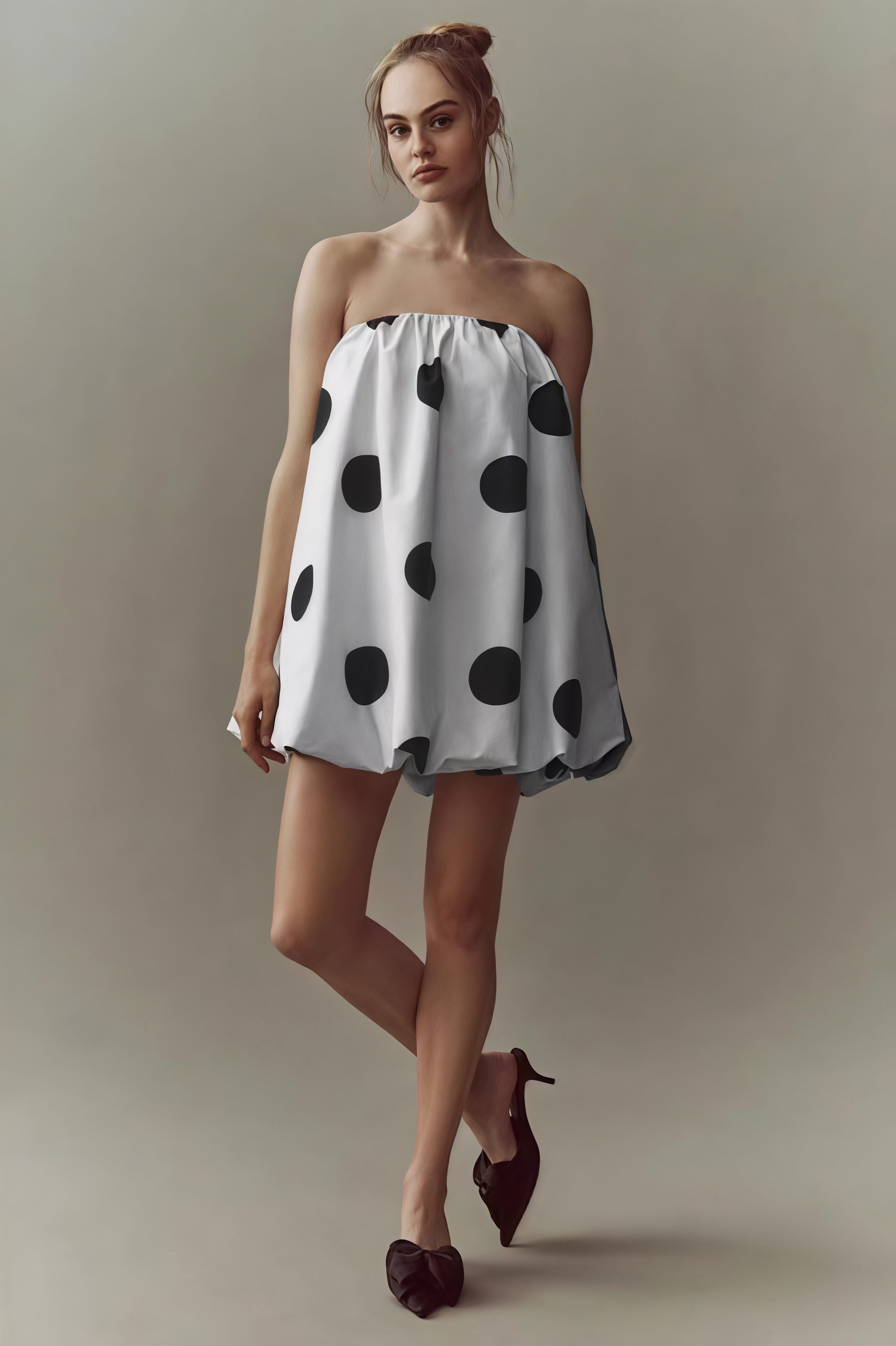 Sexy Polka Dot Print Tube Top Mini Dress image 1