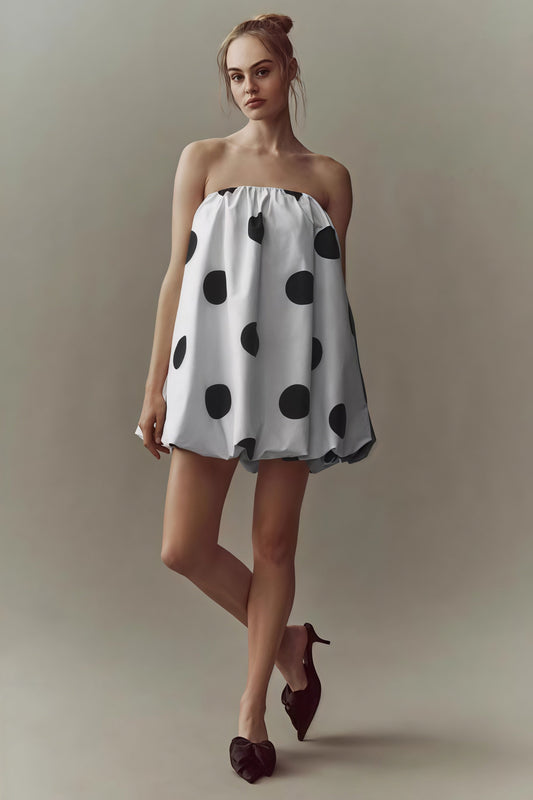Sexy Polka Dot Print Tube Top Mini Dress image 1