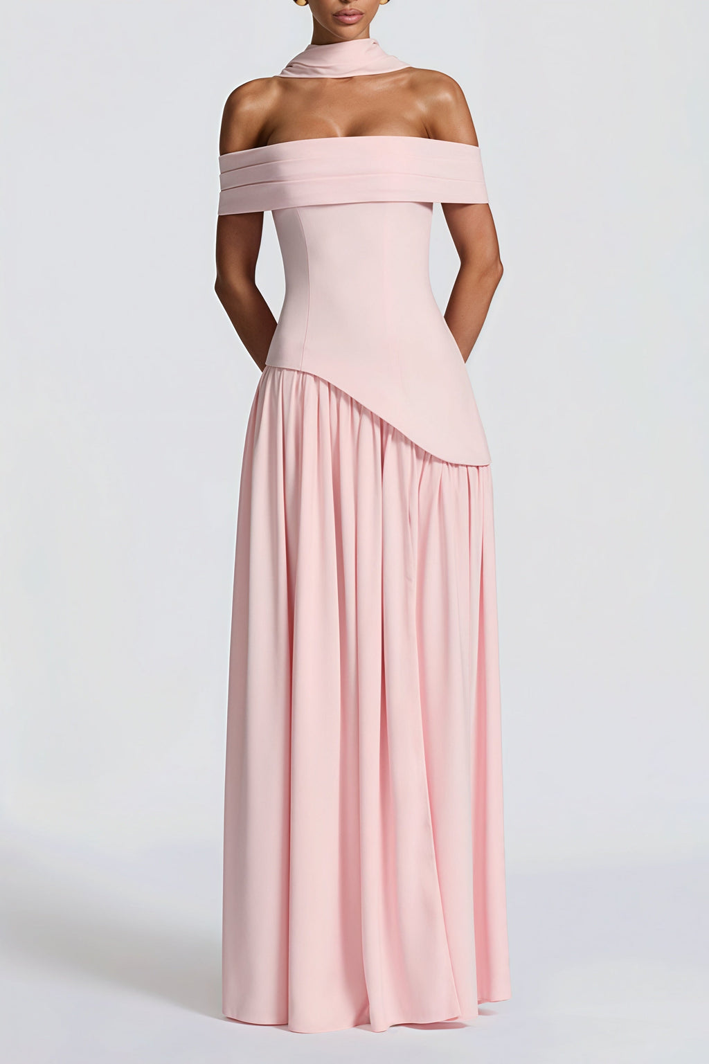 Ruched Tie Tube High Slit Cami Maxi Dress image 3