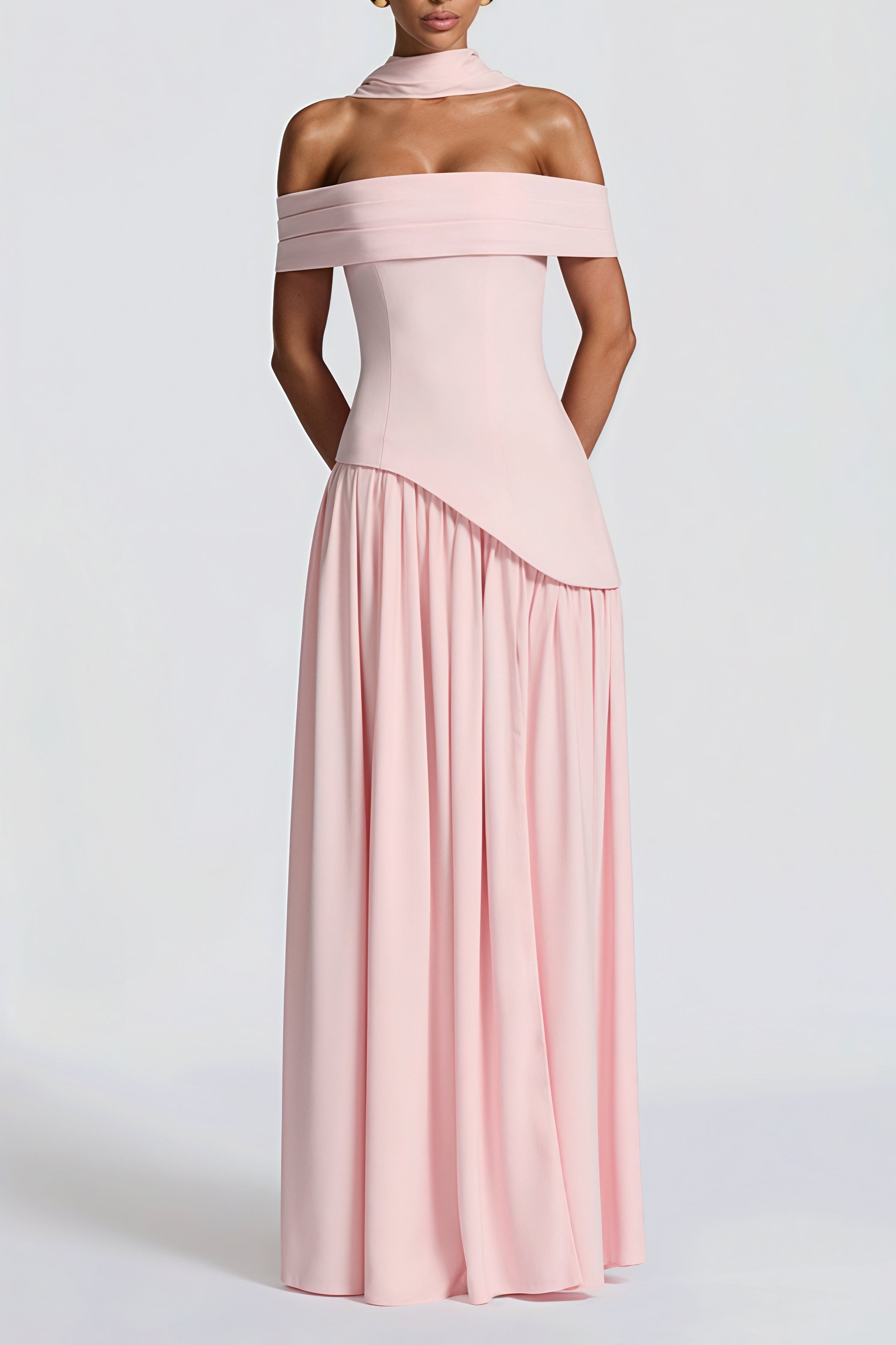 Ruched Tie Tube High Slit Cami Maxi Dress image 3