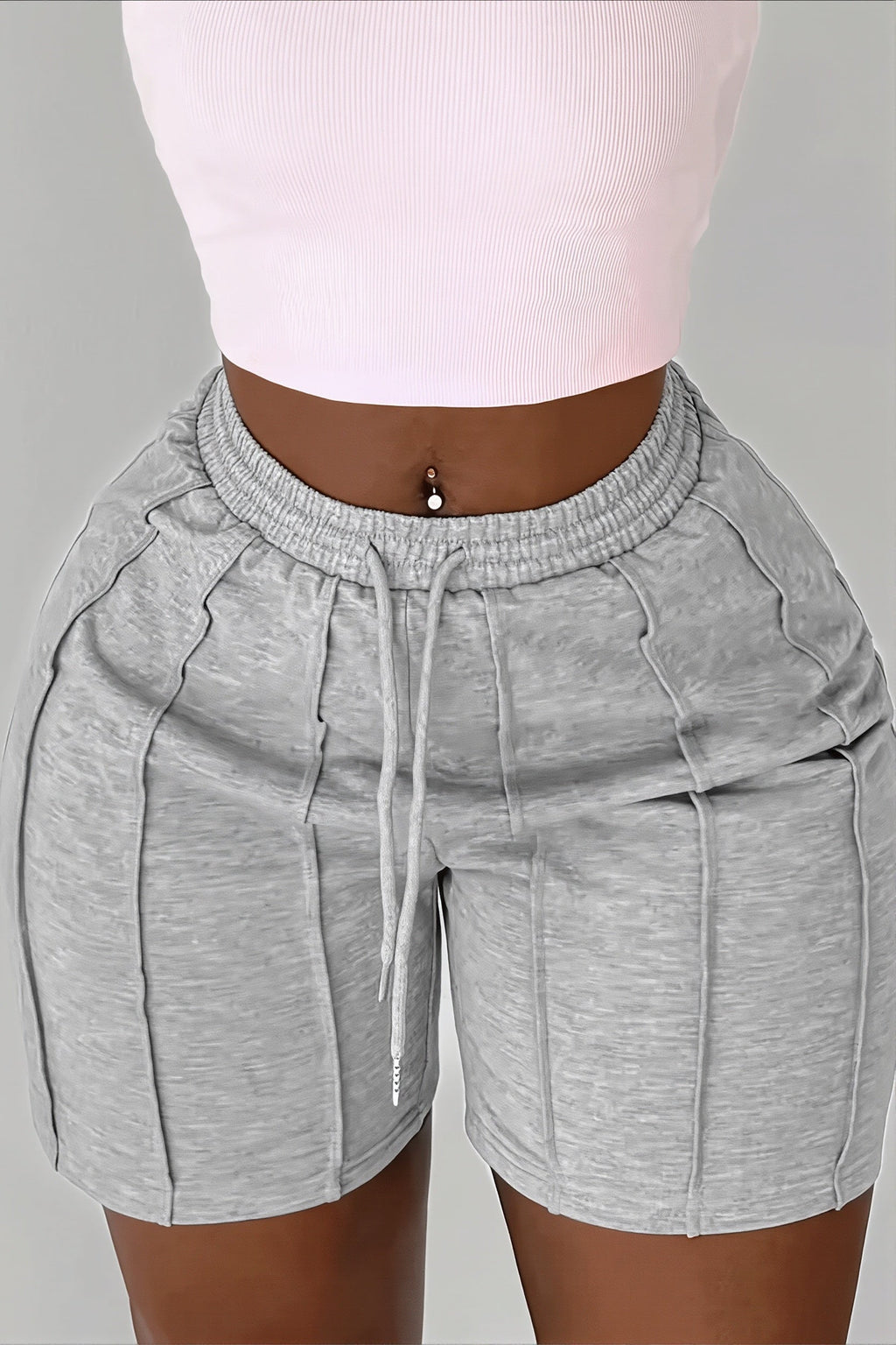 Drawstring Solid Patchwork Shorts image 1