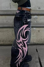 Gothic Print Wide-Leg Jeans image 14