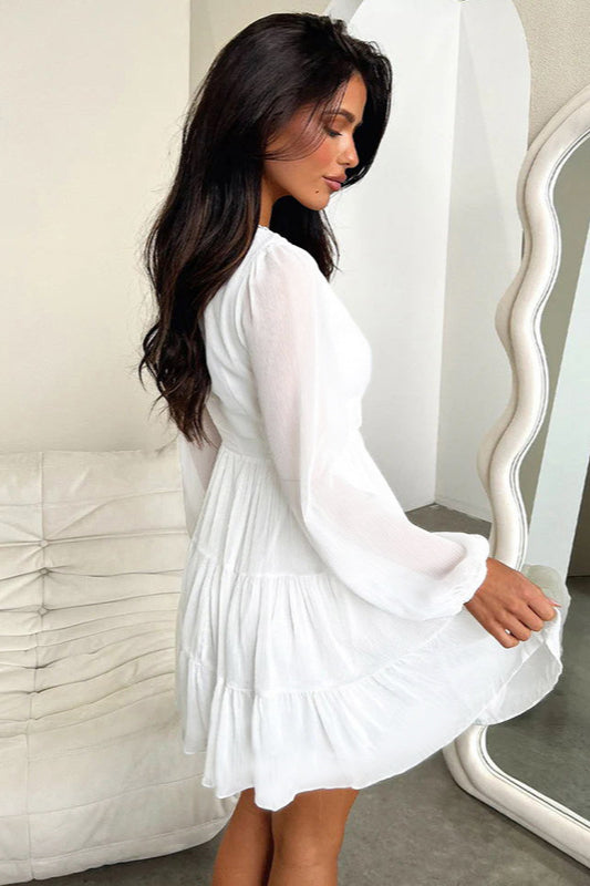 V-Neck Lace-Up Slim Fit Bodycon Party Dress image 7