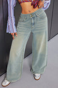 Button Front Vintage Loose Straight Jean image 1