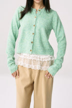 Green Roll Sleeve Cardigan image 5