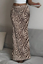 Fashion Low Rise Printed Maxi Skirt image 3