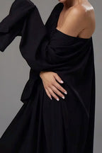 Solid Loose Slouchy Flared Hem Maxi Dress image 9
