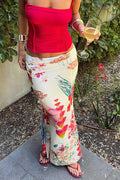 High Waist Floral Print Pencil Skirt image 1