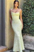Solid Sash Backless Mermaid Formal Dress image 1
