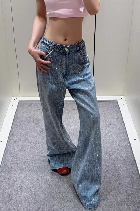 Rhinestone Embellished Denim Jeans image 2