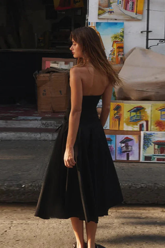 Autumn New Chic Bowknot Strapless Slim Fit Party Dress image 6