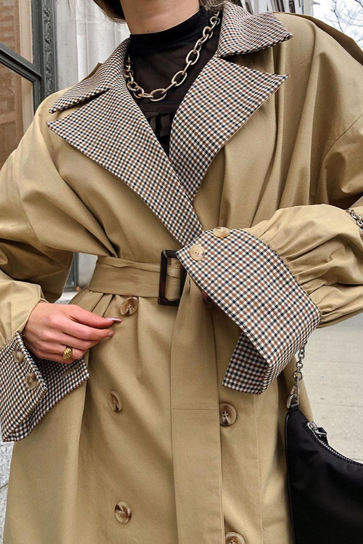 Vintage Paneled Double-Breasted Trench Coat image 2