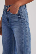Solid Minimalist Washed Wide Leg Jeans image 9