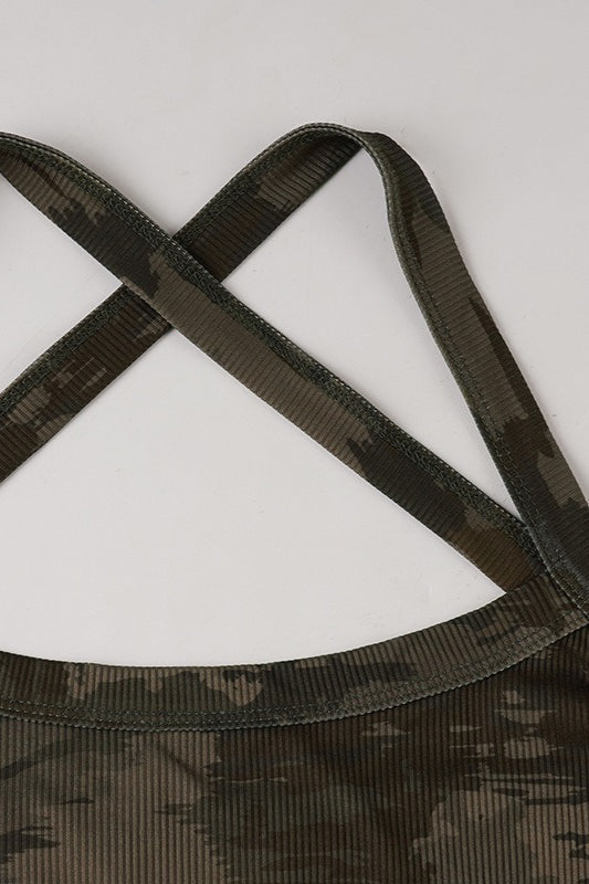 Camouflage Cross Back Tank Top image 5