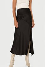 Elegant Satin Slit Bodycon Maxi Skirt image 7