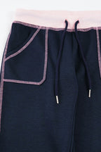 Contrast Drawstring Slim Knit Casual Pants image 6