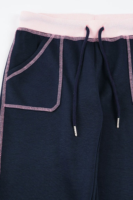 Contrast Drawstring Slim Knit Casual Pants image 6