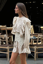 Ruffled Flare Sleeve Printed Mini Dress image 2