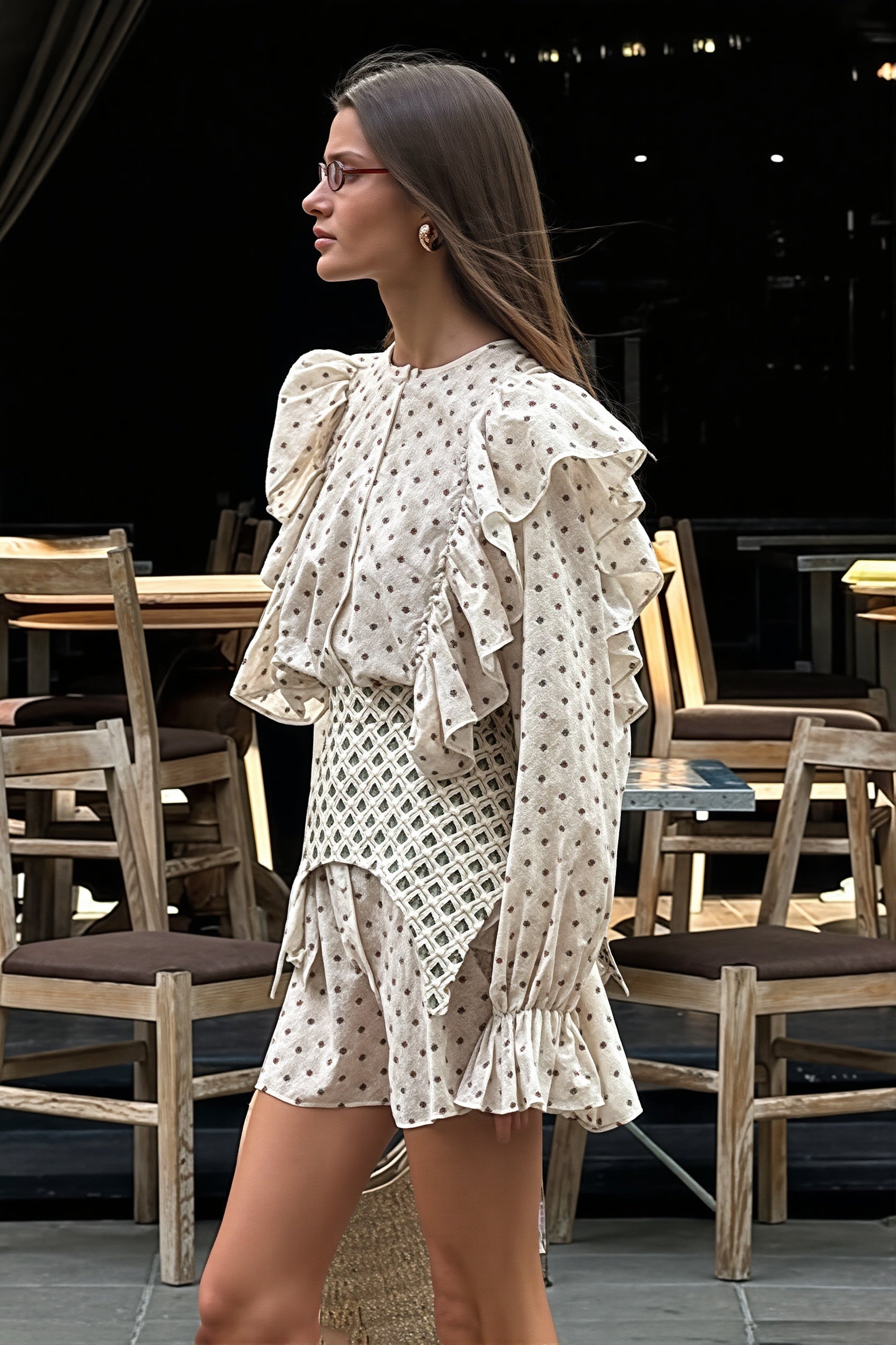 Ruffled Flare Sleeve Printed Mini Dress image 2
