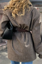 Houndstooth Wool Blend Long Coat image 7