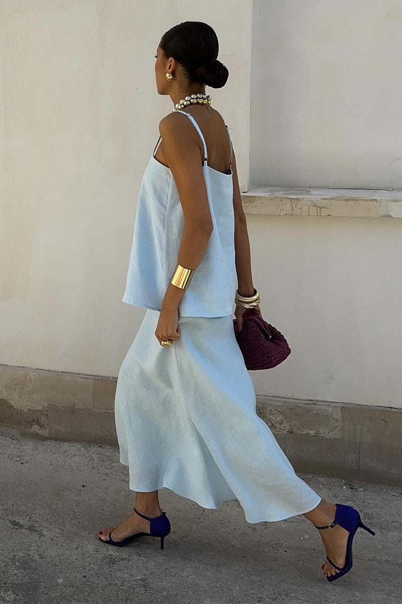 Sleeveless Casual Cami Mermaid Skirt Set image 11