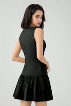 Solid Color Bow Sleeveless Mini Dress image 6