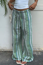 Stripe Drawstring Waist Casual Pants image 4