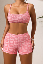 Pink Surf Style Bikini Two Piece Swim Set image 1