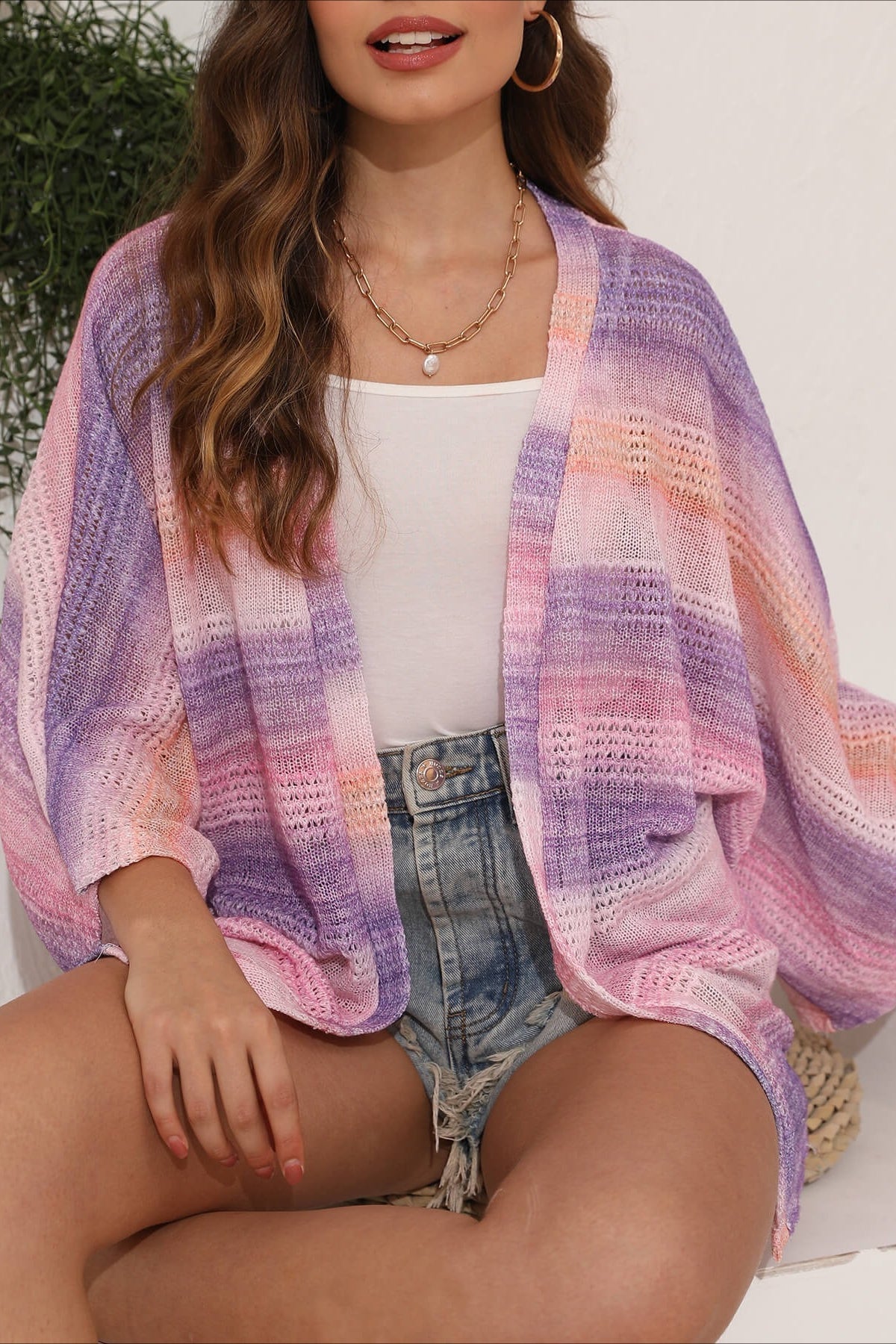 Crochet Tie Dye Relaxed Cardigan image 6