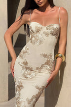 Backless Floral Tie-Up Maxi Dress image 9