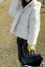 Cropped Plush Lined Oversized Puffer Jacket image 3