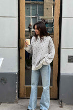 Sailboat Pattern Crew Neck Knit Sweater image 8