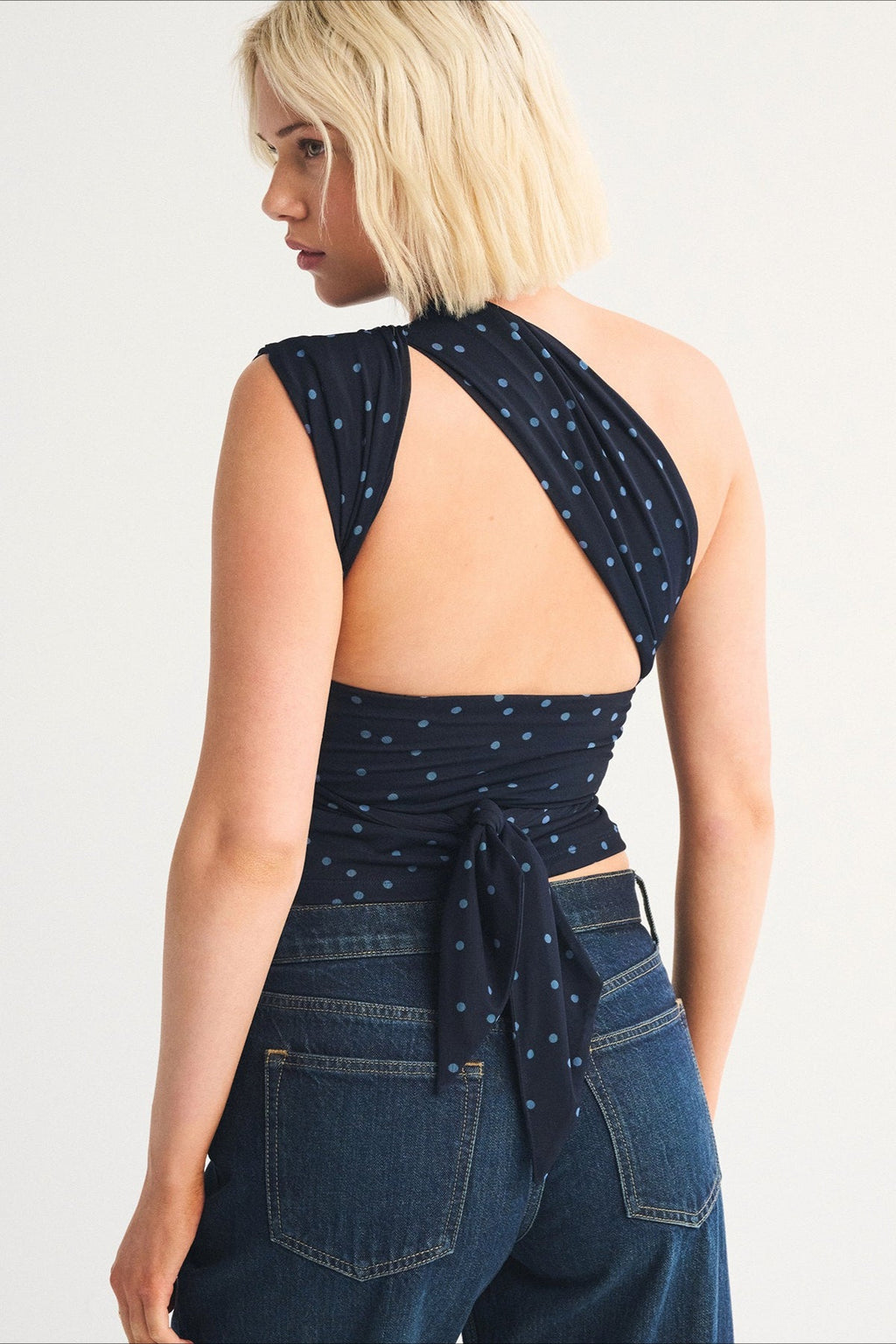 Polka Dot Multiway Tie Mesh Halter Top image 10