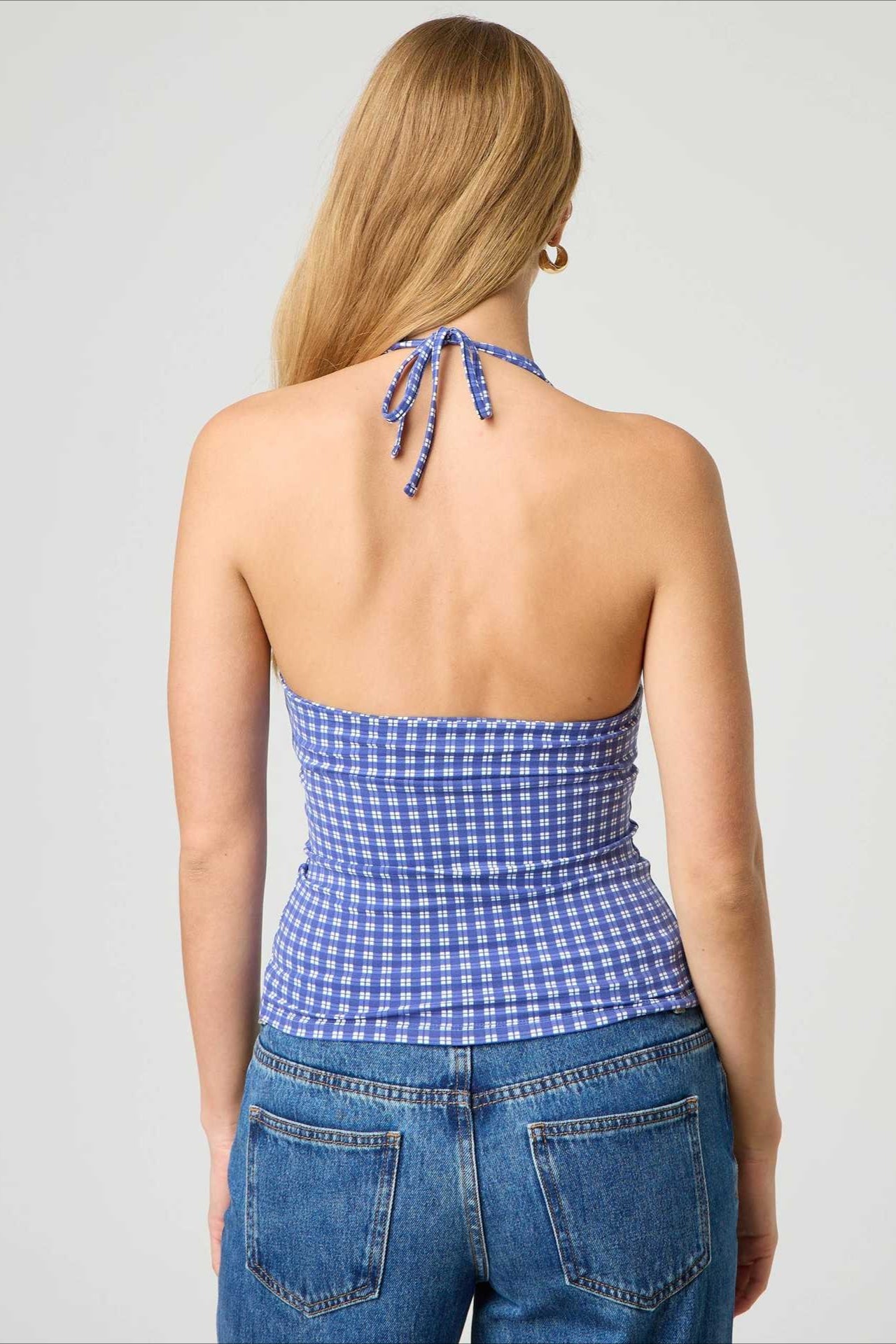 Sexy Polka Dot Plaid Slim Halter Top image 15