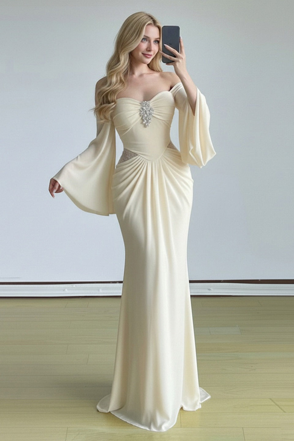 Bell Sleeve Tube Bodycon Prom Dress image 7