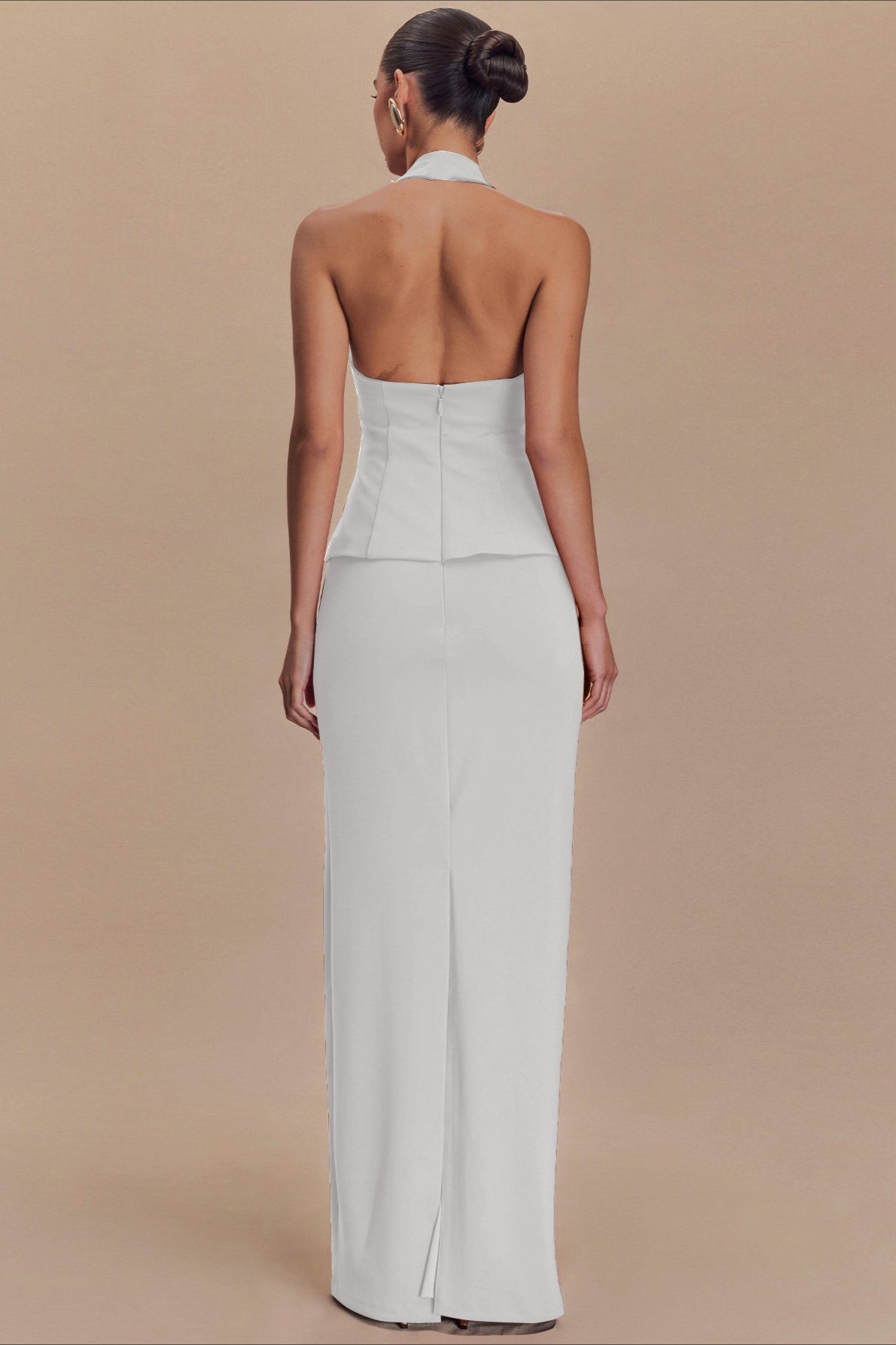 Solid Halter Backless Maxi Formal Dress image 6