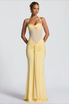Tie Strap Mesh Maxi Party Dress image 1