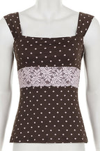 Vintage Polka Dot Lace Tank Top image 4