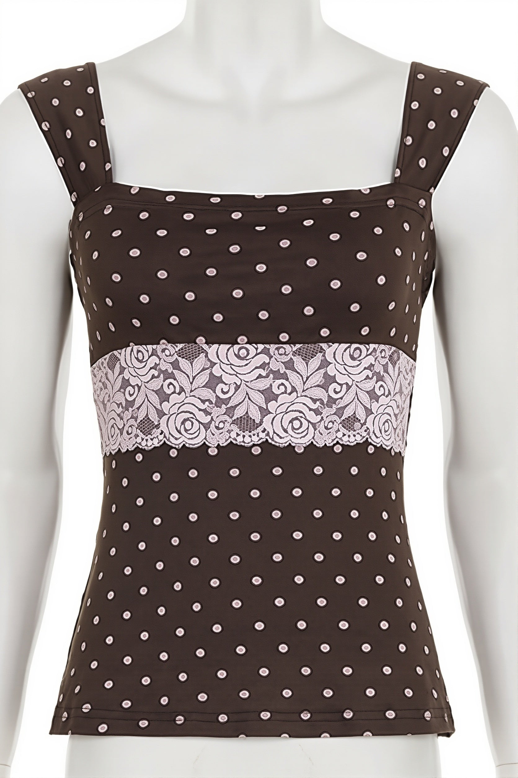 Vintage Polka Dot Lace Tank Top image 4